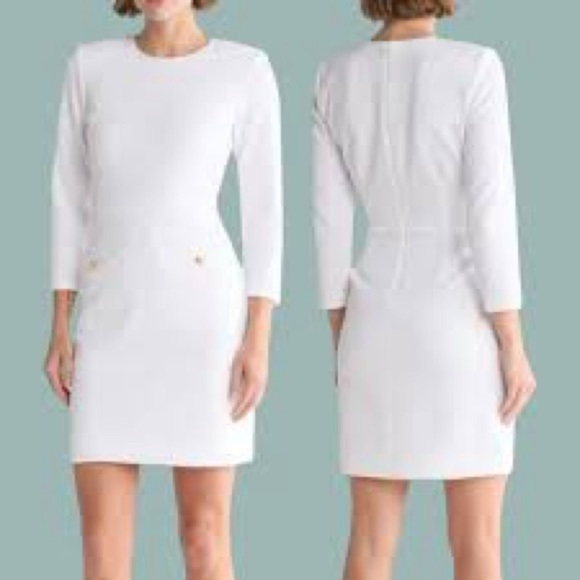 Veronica Beard - Channing Jacquard Sheath Dress In White NWOT - Picture 1 of 5